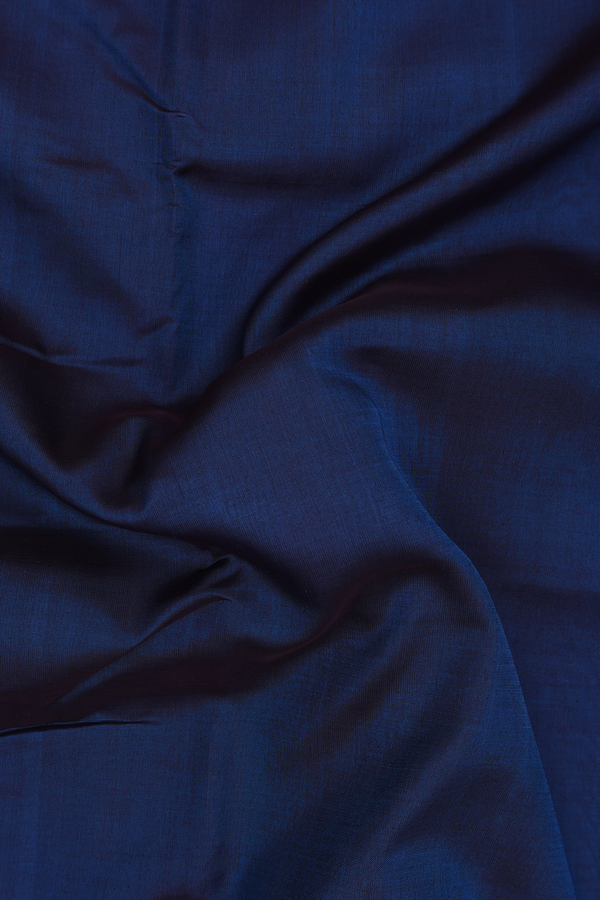 Nine Yards Silk Cotton Saree In Blue With Contrast Border