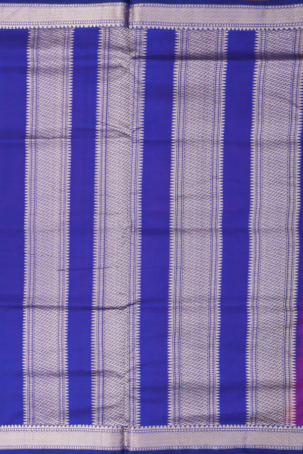 Nine Yards Silk Cotton Saree In Red With Contrast Border