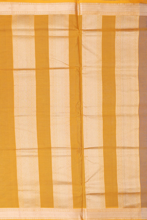 Nine Yards Silk Cotton Saree In Capri Blue With Zari Border