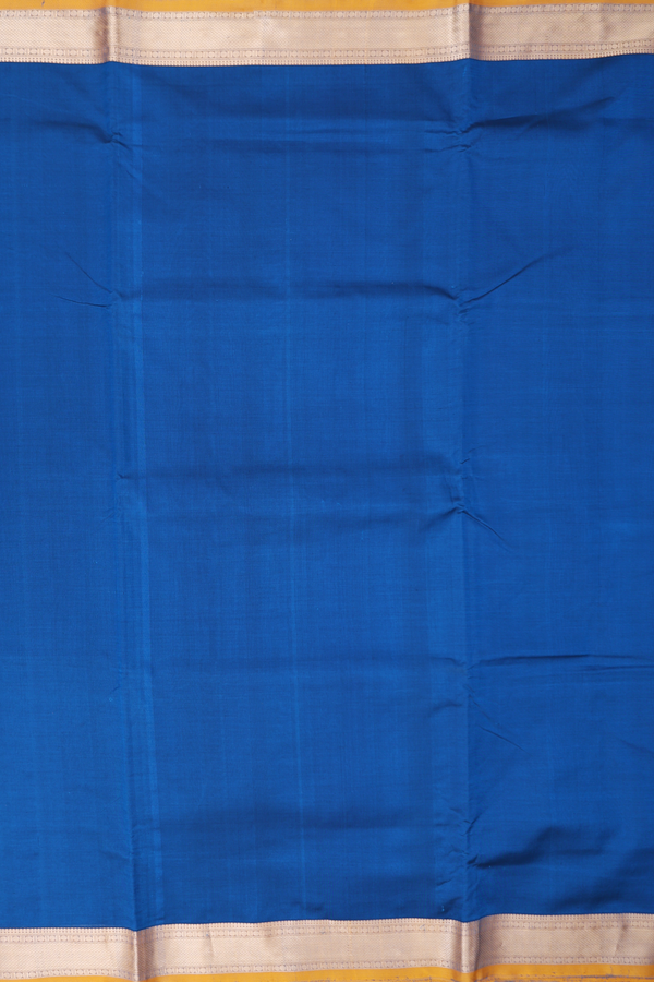 Nine Yards Silk Cotton Saree In Capri Blue With Zari Border
