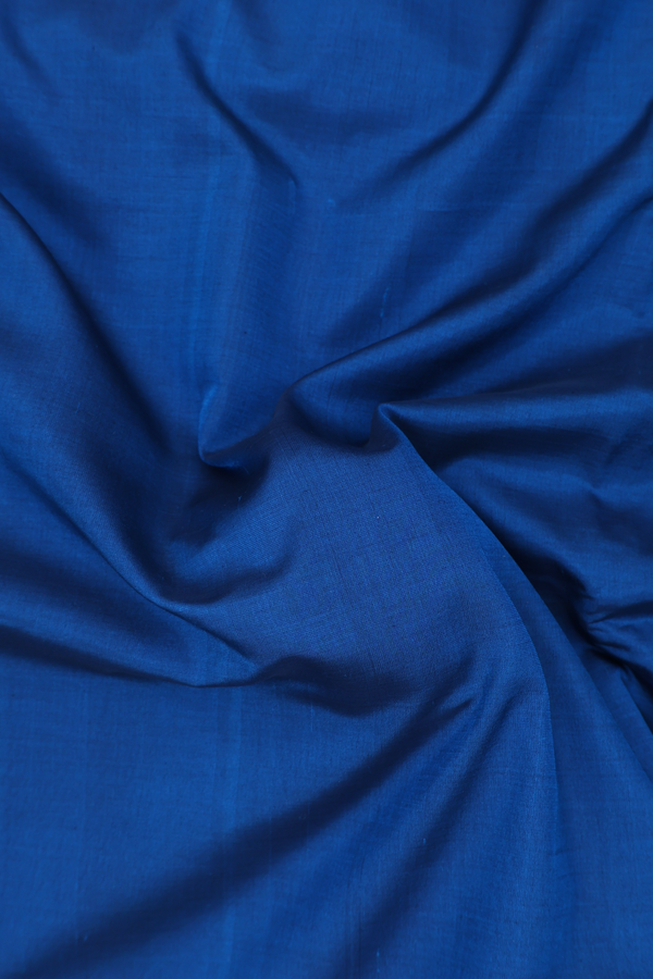 Nine Yards Silk Cotton Saree In Capri Blue With Zari Border