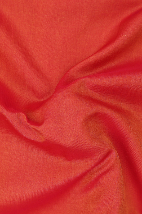 Nine Yards Silk Cotton Saree In Burnt Orange With Zari Border