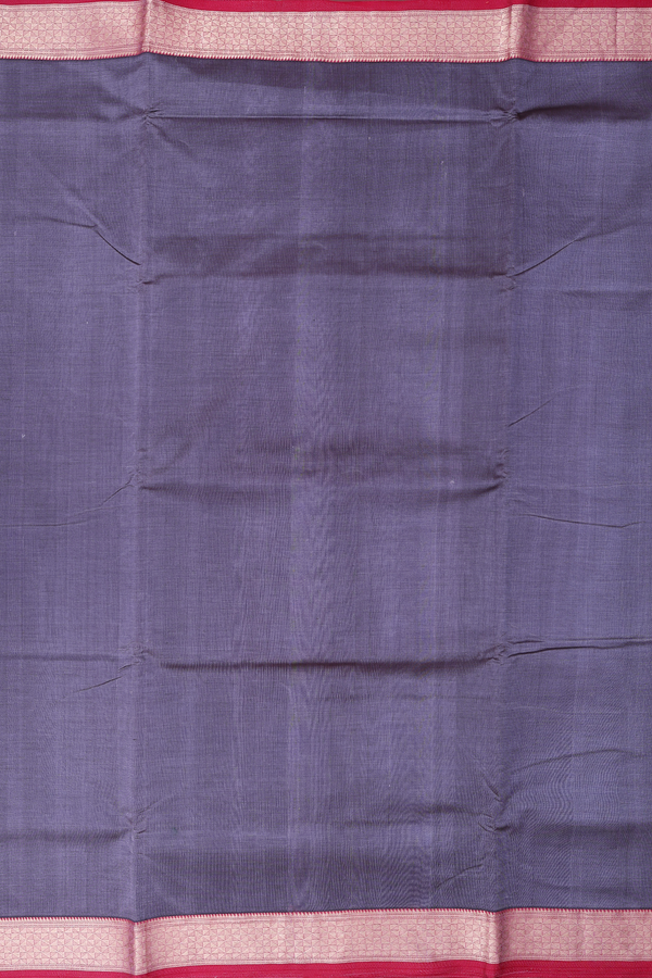 Nine Yards Silk Cotton Saree In Grey With Contrast Border