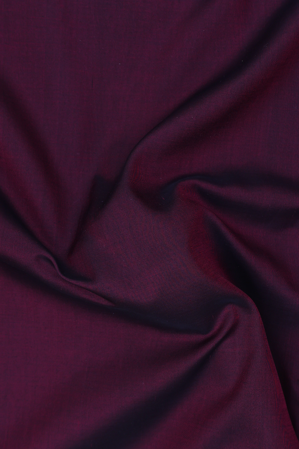 Nine Yards Silk Cotton Saree In Dark Burgundy With Zari Border