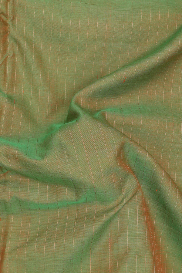 Nine Yards Silk Cotton Saree Dual Tone With Stripes Design