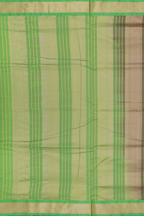 Nine Yards Silk Cotton Saree In Purple With Stripes Design