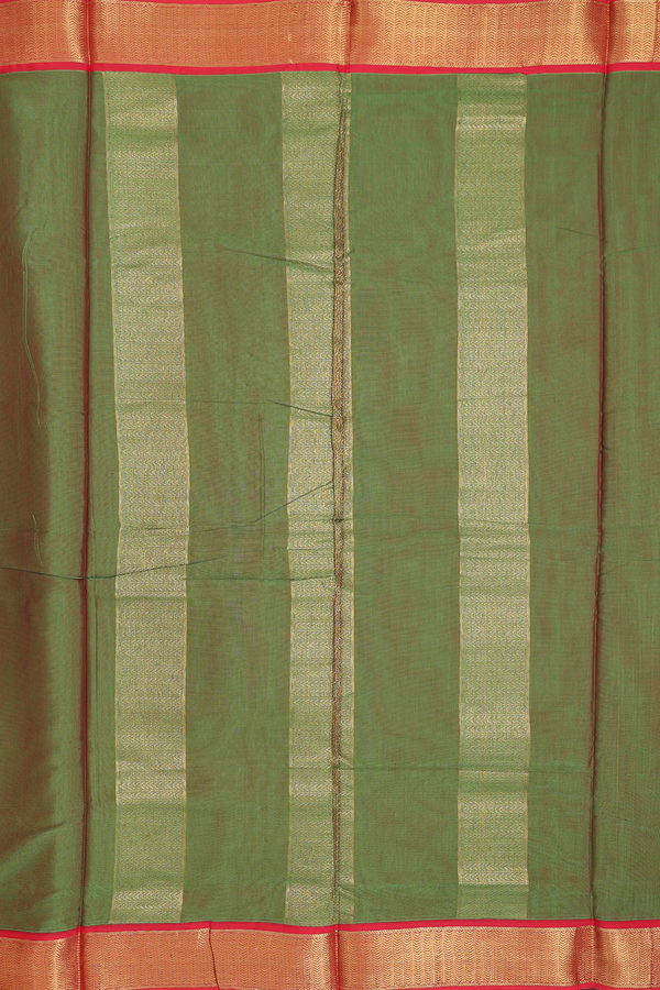 Nine Yards Cotton Saree In Dual Tone With Contrast Border
