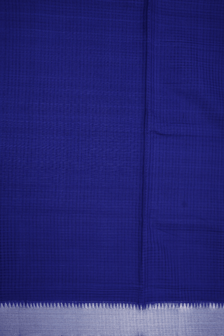 Twill Weave Border Plain Royal Blue Mangalagiri Cotton Saree