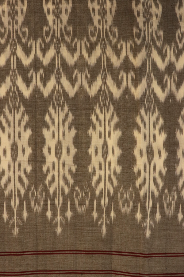 Pochampally Cotton Saree In Grey With Allover Design