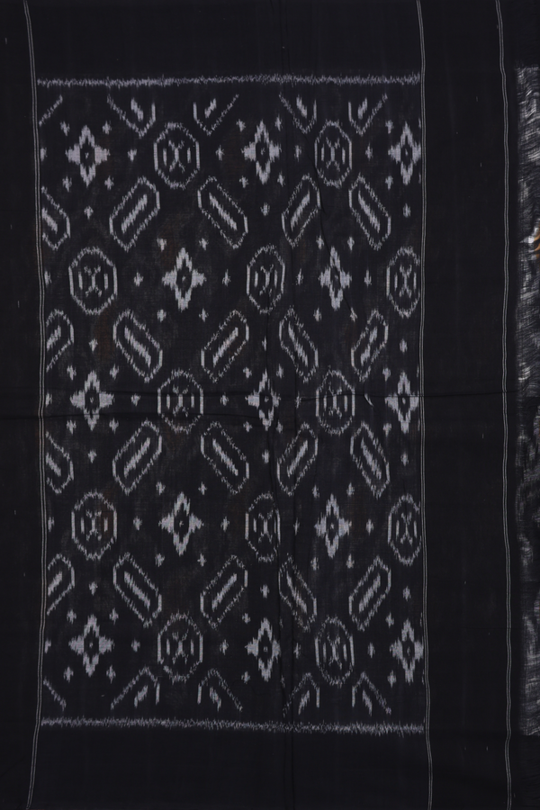 Pochampally Cotton Saree In Grey With Allover Design