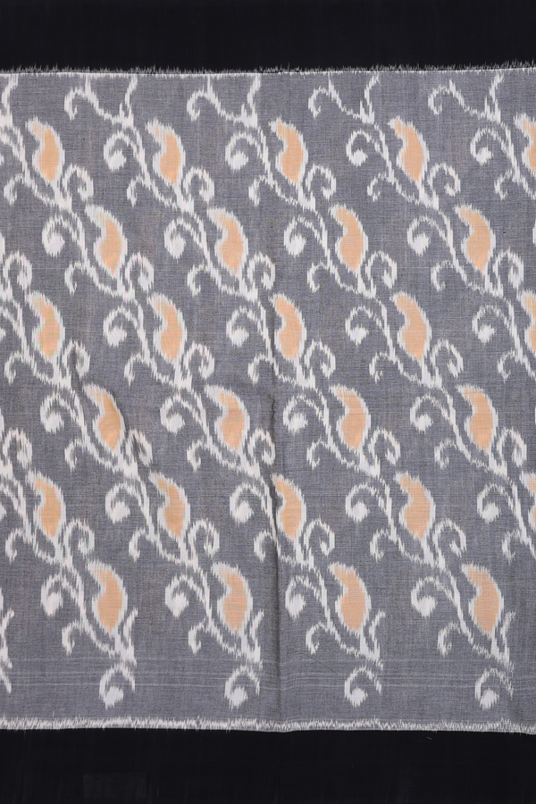 Pochampally Cotton Saree In Grey With Allover Design