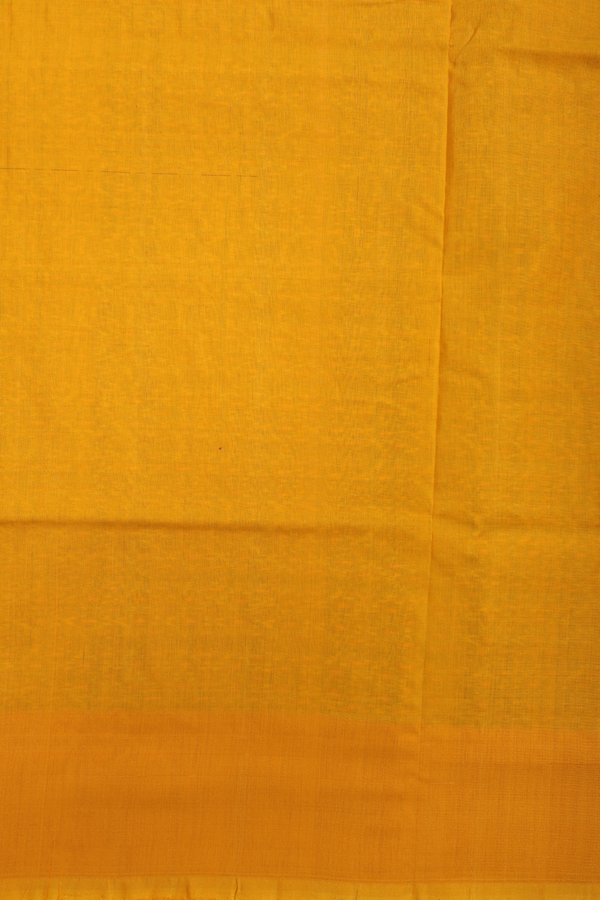 Pochampally Cotton Saree In Golden Yellow With Printed Design