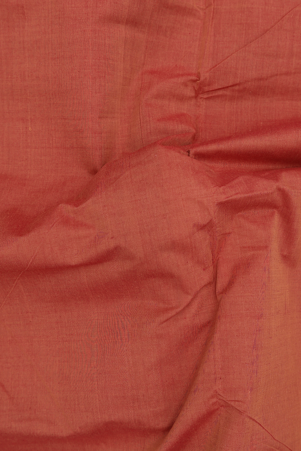 Mangalagiri Cotton Saree Burnt Orange With Contrast Border