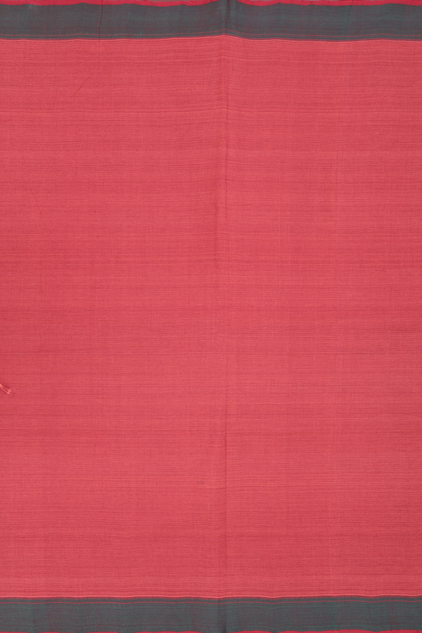 Mangalagiri Cotton Saree In Red With Contrast Border