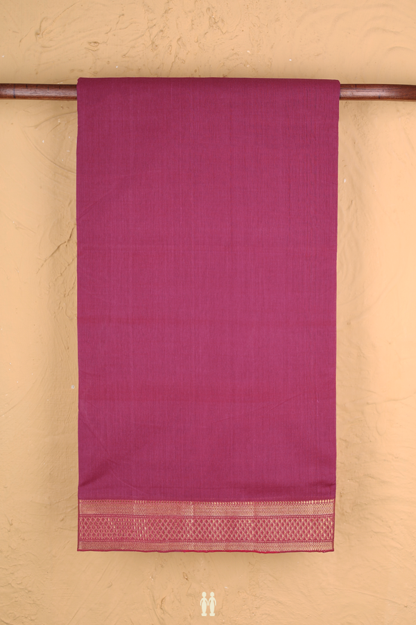 Mangalagiri Cotton Saree In Berry Purple With Zari Border