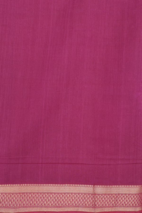 Mangalagiri Cotton Saree In Berry Purple With Zari Border