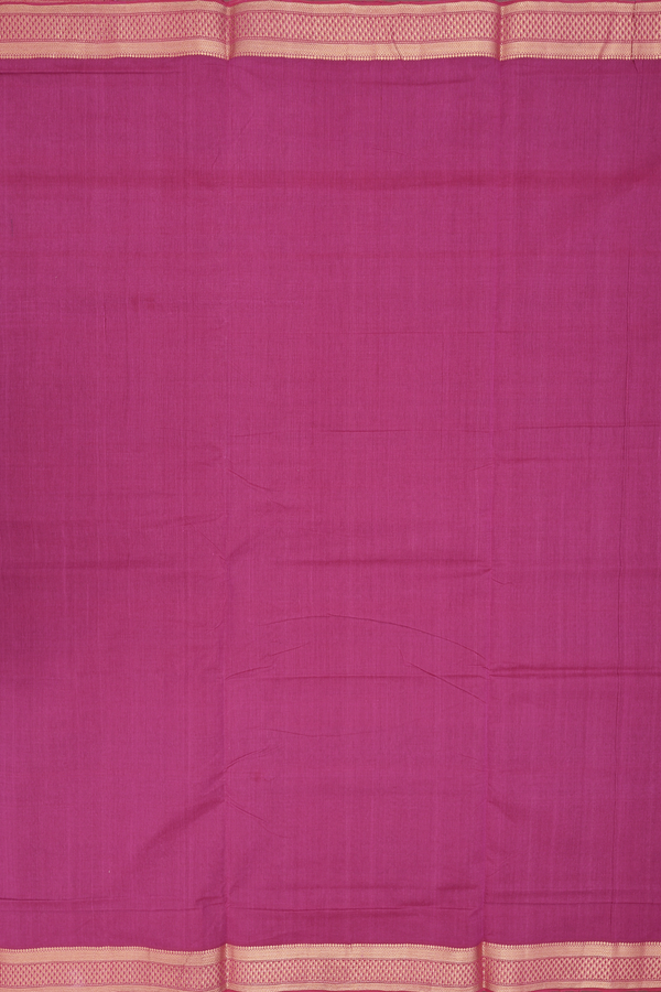 Mangalagiri Cotton Saree In Berry Purple With Zari Border