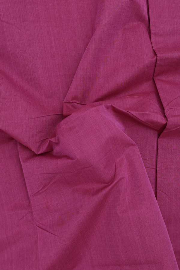 Mangalagiri Cotton Saree In Berry Purple With Zari Border