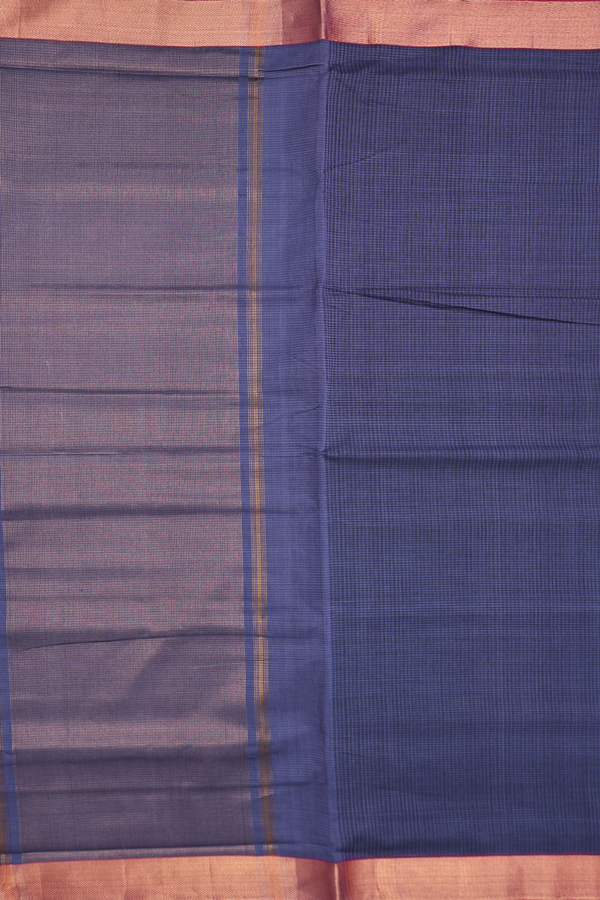 Mangalagiri Cotton Saree In Royal Blue With Checks Design