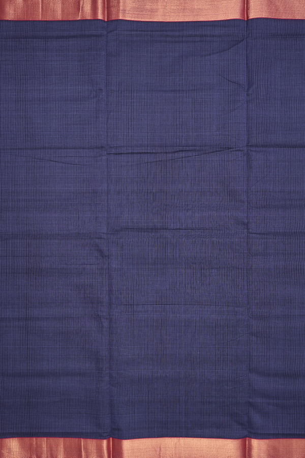 Mangalagiri Cotton Saree In Royal Blue With Checks Design