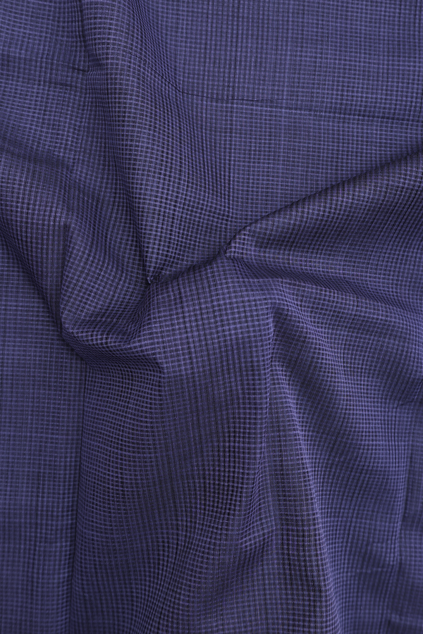 Mangalagiri Cotton Saree In Royal Blue With Checks Design