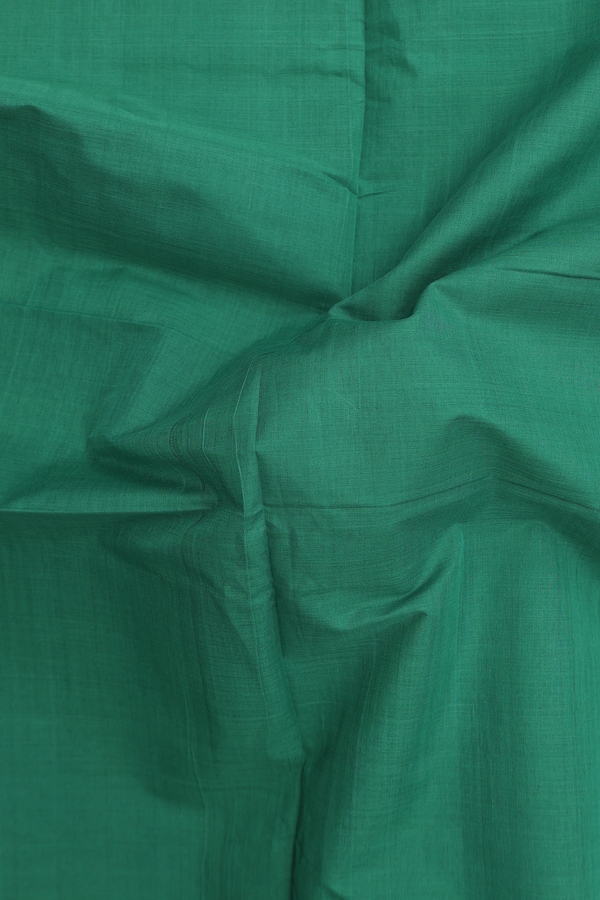 Mangalagiri Cotton Saree In Fern Green With Zari Border