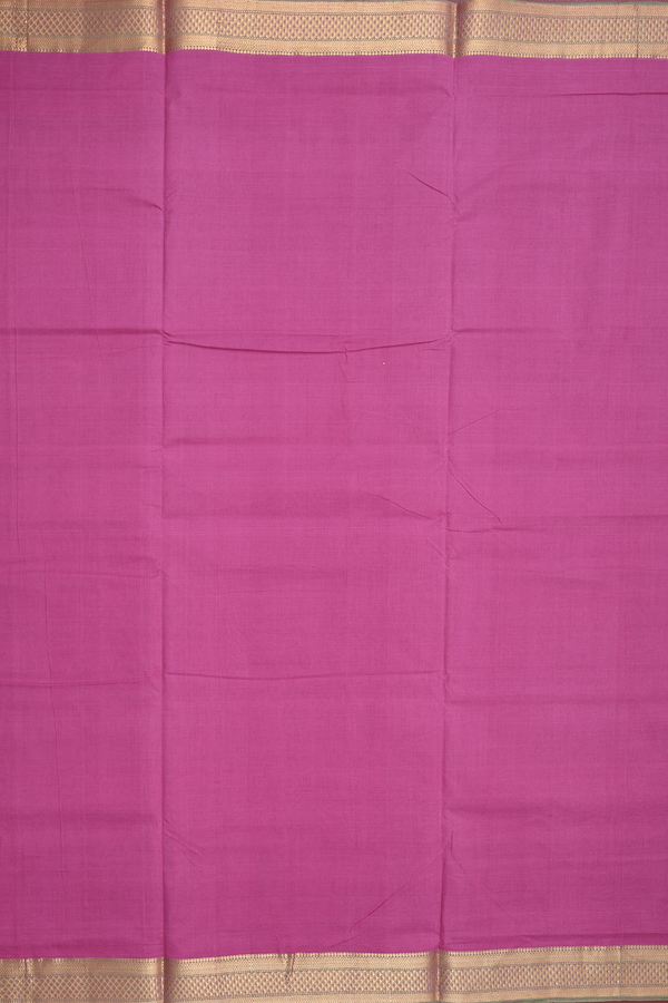 Mangalagiri Cotton Saree In Orchid Purple With Zari Border