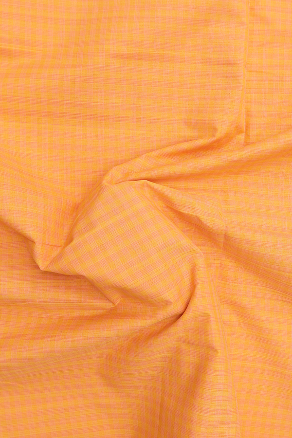 Mangalagiri Cotton Saree In Orange With Stripes Design