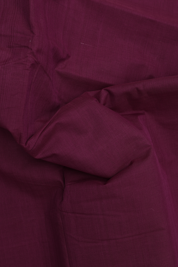 Mangalagiri Cotton Saree In Plum Purple With Zari Border