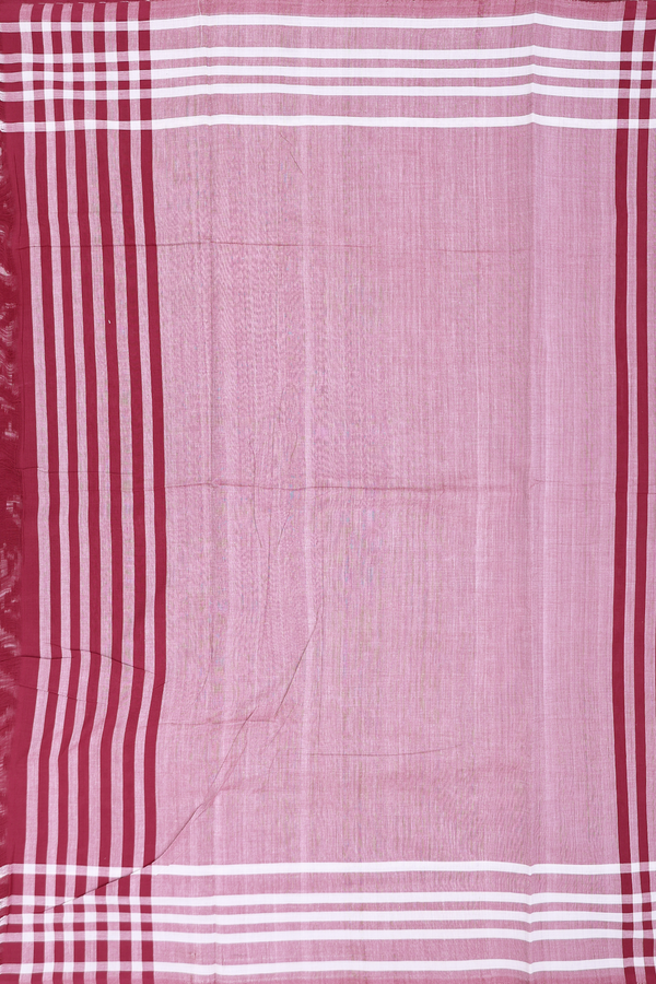 Pochampally Cotton Saree In Burgundy Red With Printed Design