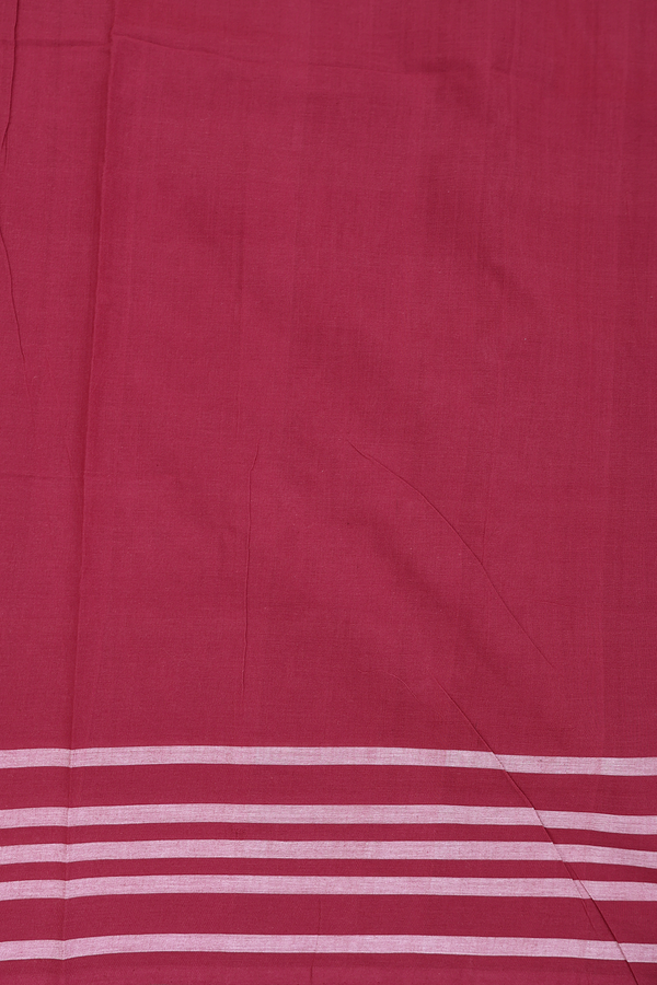 Pochampally Cotton Saree In Burgundy Red With Printed Design