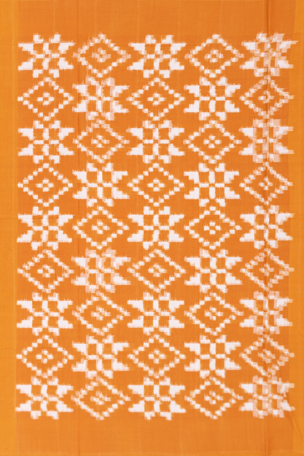 Pochampally Cotton Saree In Crimson Red With Printed Design