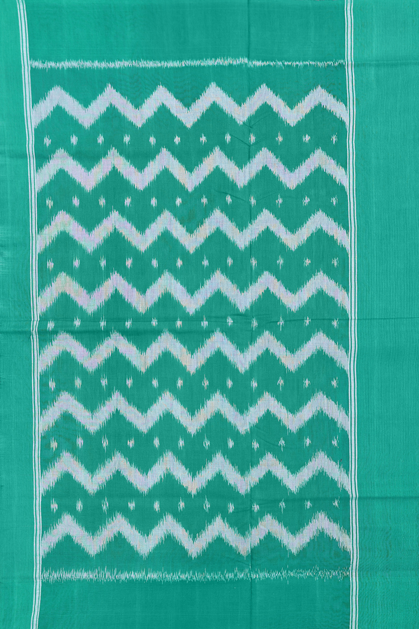 Pochampally Cotton Saree In Vermillion Red With Diamond Design