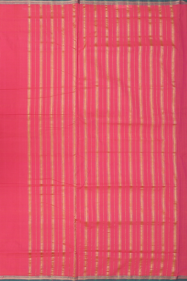 Mangalagiri Cotton Saree In Pink With Contrast Border