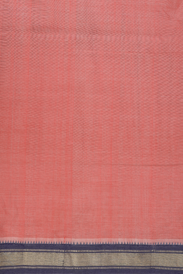 Mangalagiri Cotton Saree In Dusty Red With Contrast Border