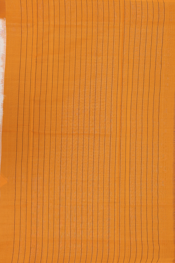 Pochampally Cotton Saree In White With Ikat Buttas