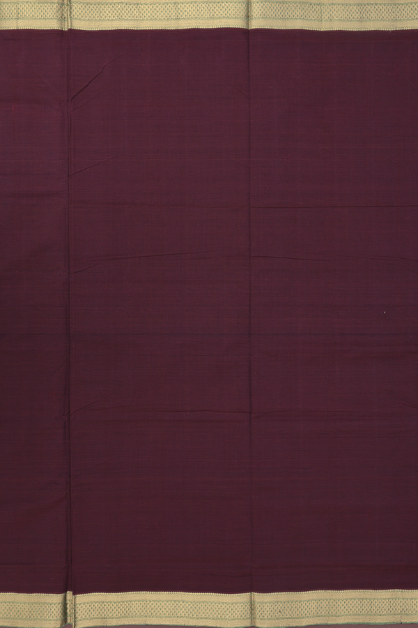 Mangalagiri Cotton Saree In Maroon With Contrast Border