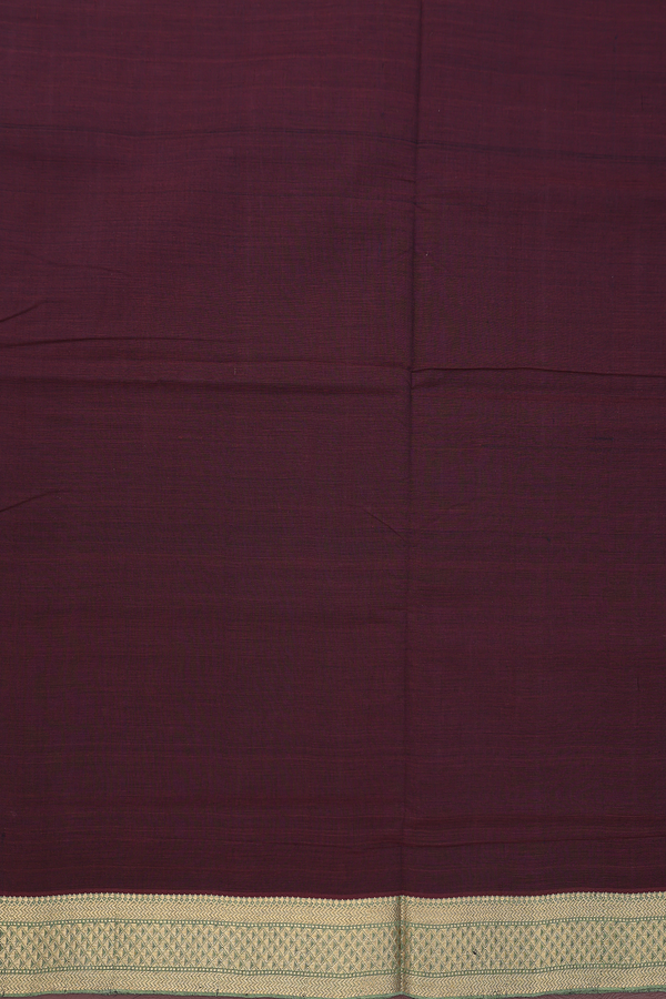 Mangalagiri Cotton Saree In Maroon With Contrast Border