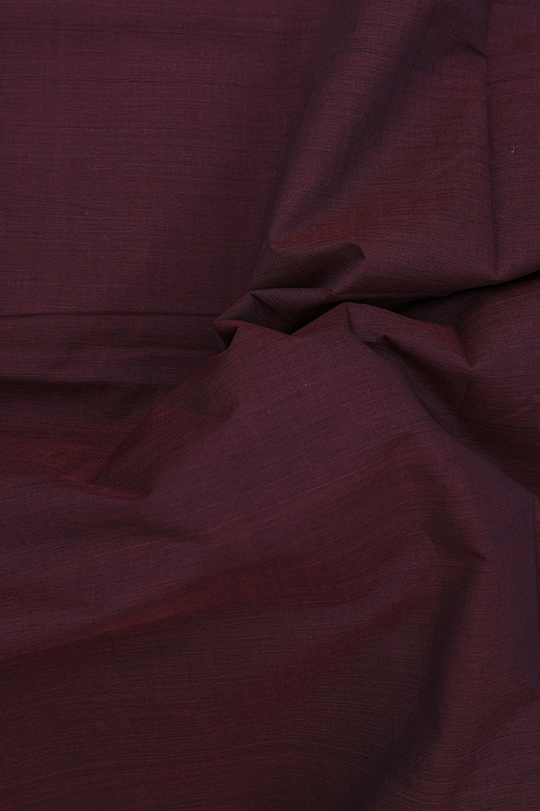 Mangalagiri Cotton Saree In Maroon With Contrast Border