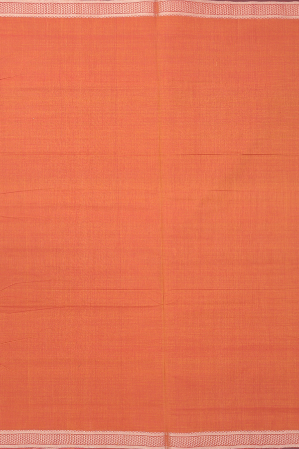 Mangalagiri Cotton Saree In Orange With Arai Madam Border