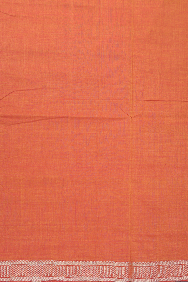 Mangalagiri Cotton Saree In Orange With Arai Madam Border