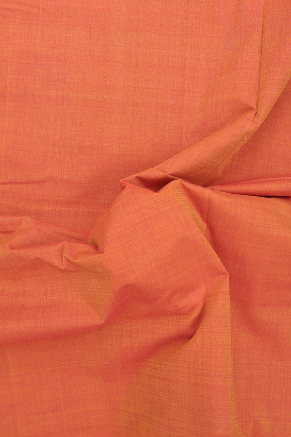 Mangalagiri Cotton Saree In Orange With Arai Madam Border