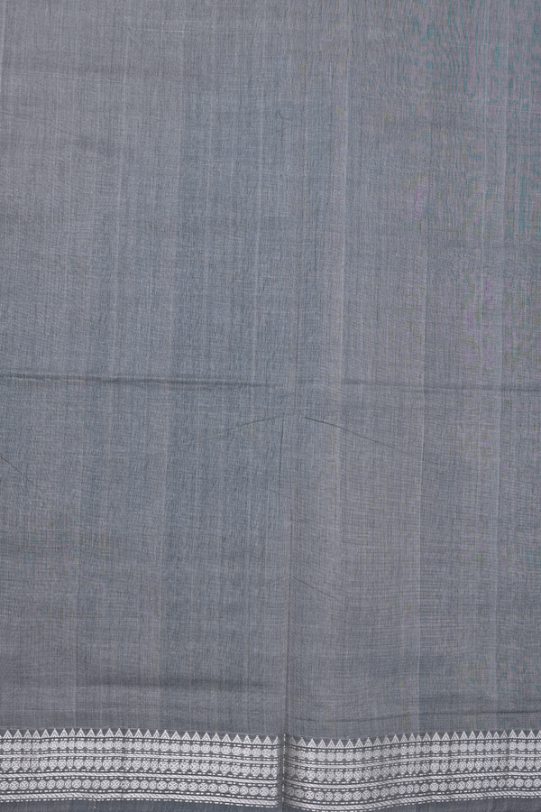 Mangalagiri Cotton Saree In Grey With Zari Border