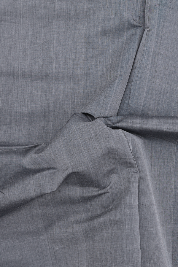 Mangalagiri Cotton Saree In Grey With Zari Border