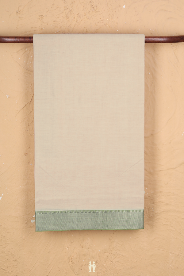 Mangalagiri Cotton Saree In Cream Color With Contrast Border
