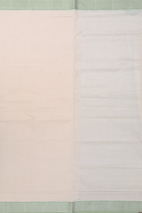 Mangalagiri Cotton Saree In Cream Color With Contrast Border