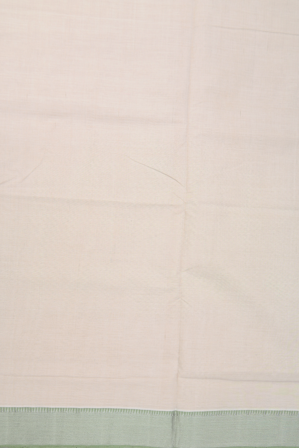 Mangalagiri Cotton Saree In Cream Color With Contrast Border