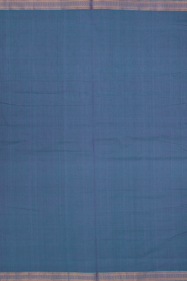 Mangalagiri Cotton Saree In Capri Blue With Zari Border