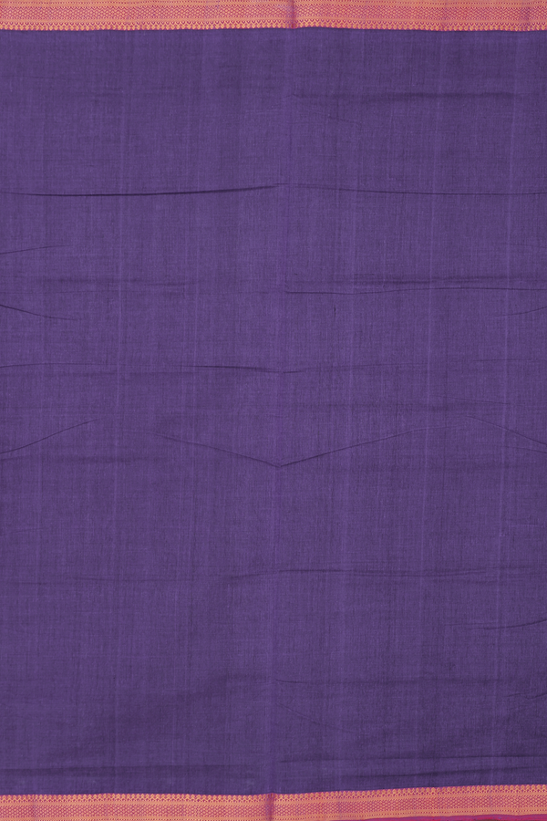 Mangalagiri Cotton Saree In Deep Purple With Contrast Border