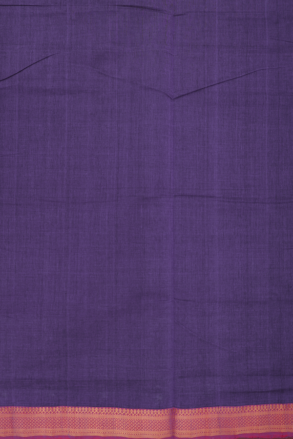 Mangalagiri Cotton Saree In Deep Purple With Contrast Border